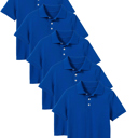 Royal Blue (5-Pack) 8 5-Pack School Uniform Tagless Polo Tshirt for Little Boys & Big Boys